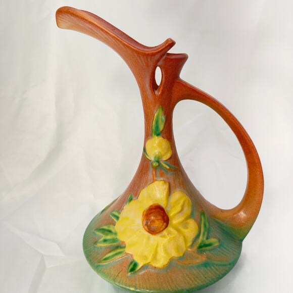 VTG 1942 Roseville Pottery Peony Water Ewer - Picture 2 of 7